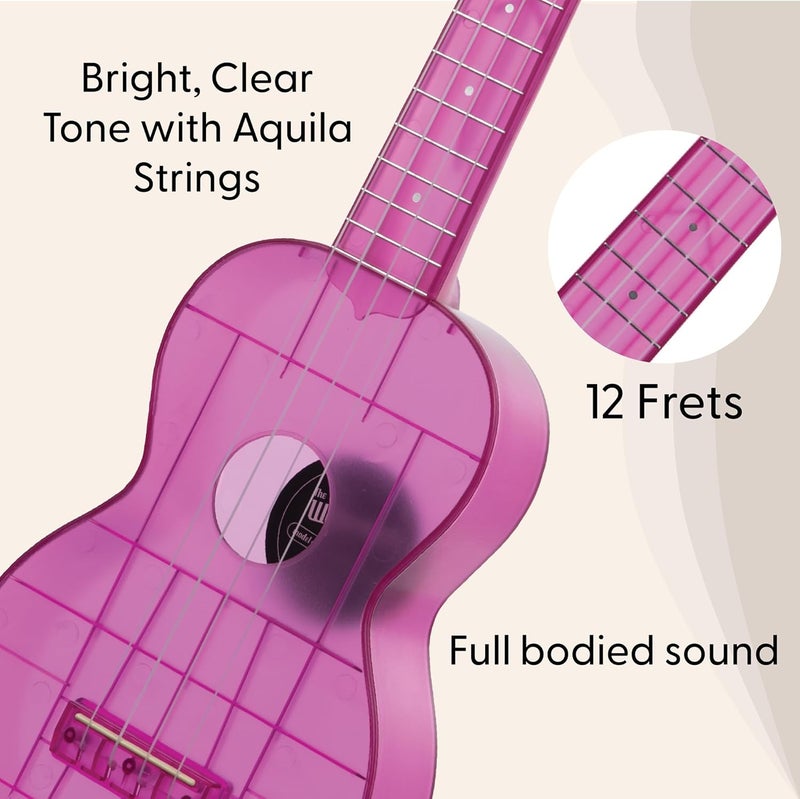 Kala Ukulele Amethyst Purple 4 String Soprano Ukulele from the Waterman Sea Glass Collection, Classroom Instruments - Image 2